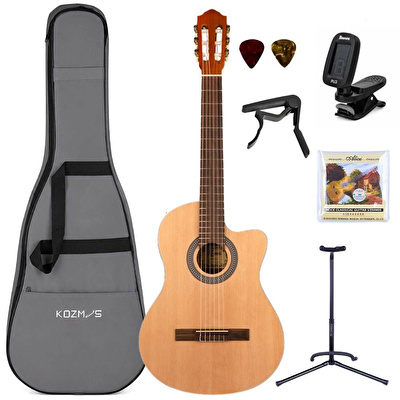 KOZMOS IC-100CE NAT Natural Elektro Klasik Gitar Seti